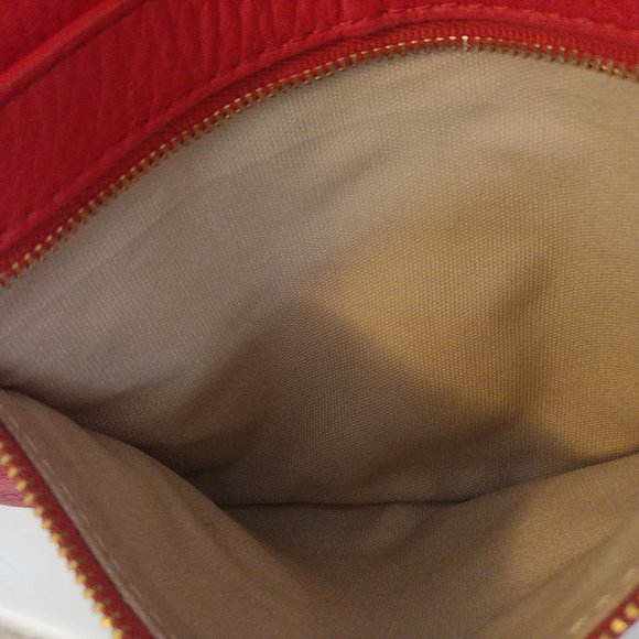 11x6 Tory Burch Orange Leather Amanda Logo Crossbody Bag REPLACED CHAIN STRAP - Picture 4 of 13